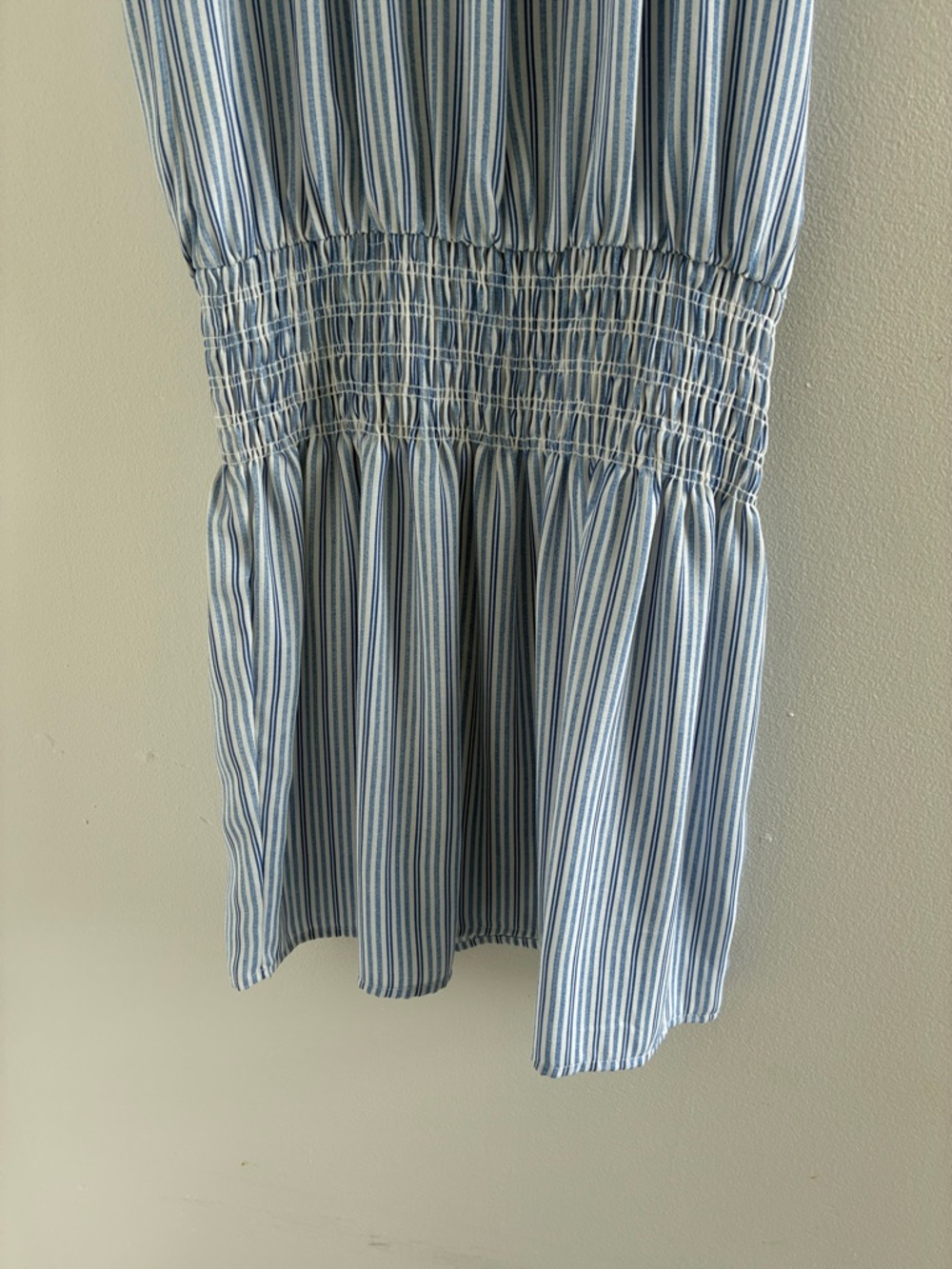 Veronica M Blue and White Striped Halter Mini Dress - Picture 3 of 5